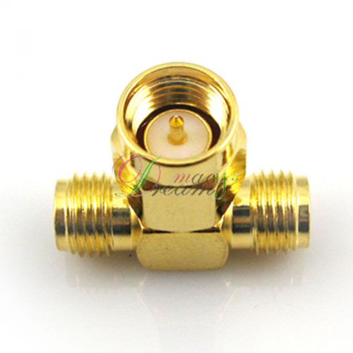 Sma male to 2 female adapter goldplate t type for sale