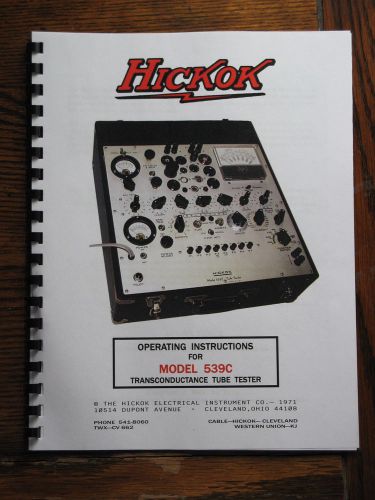 539c ultimate operators manual: hickok tube tester for sale