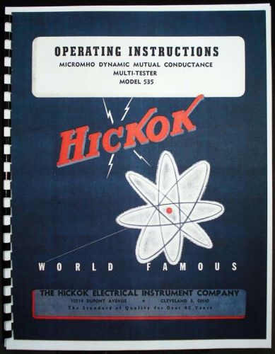 Hickok 535 Dynamic Mutual Conductance Tube Tester Manual