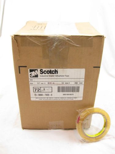 3M Scotch Industrial Grade Cellophane Tape 5912 1/2 in. (.5) x 2592 in Case (72)
