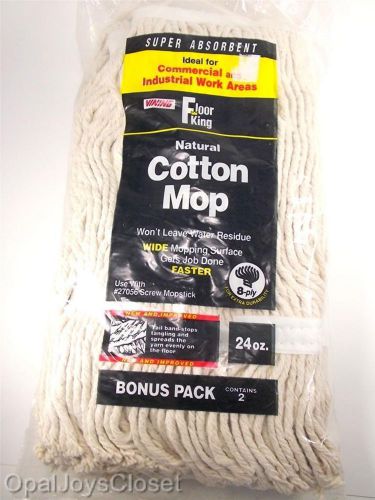 COTTON Mop Replacement 24oz 8 Ply Commercial &amp; Industrial Cleaning 2 pack NEW