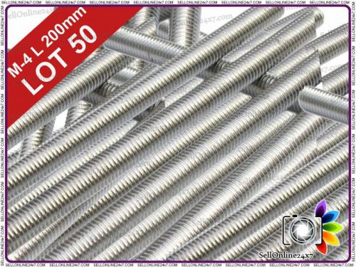 Lot of 50 Pcs - A2 Stainless Steel Full Threaded Bar/Rod - 200MM @ Tools24x7
