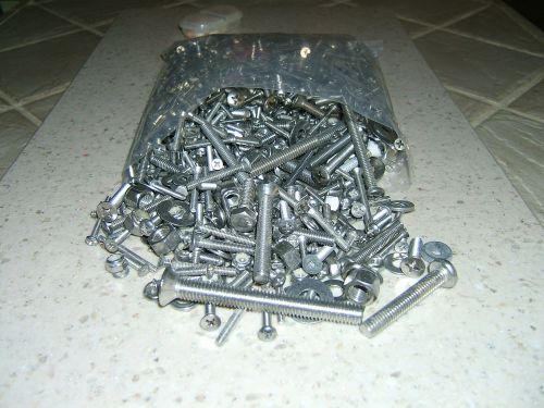 STAINLESS STEEL ASSORTED BOLTS (MACHINE SCREWS), NUTS. WASHERS  (5 LBS)