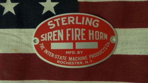 Sterling Fire Horn Type H Hand Crank Siren Inter-State Machine Products Badge
