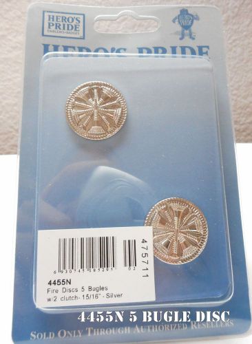 Fire disc 5 bugles crossed silver finish 15/16&#034;.  hero&#039;s pride model 4455n for sale