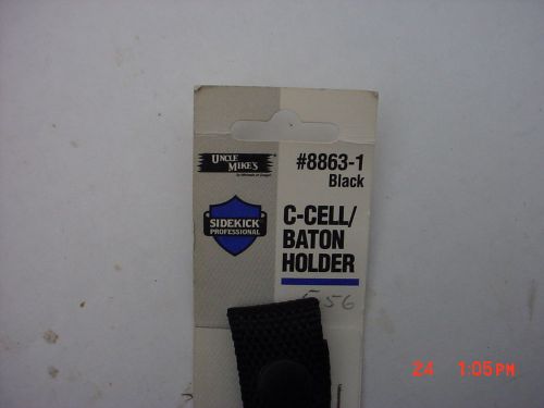Pair  Uncle Mike&#039;s 8863-1 Black C-Cell Flashlight Ring Holder  Belts To 2 1/4&#034;