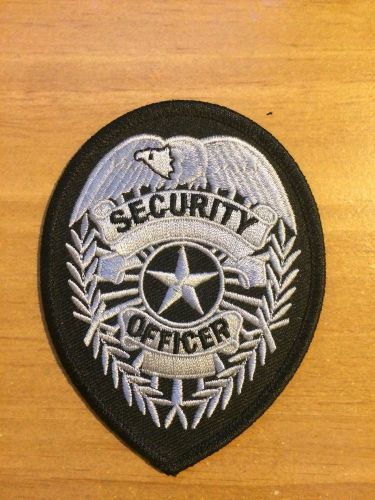 Private security officer shield emblem patch chevron badge 3.75&#034;x2.75&#034;black/grey for sale