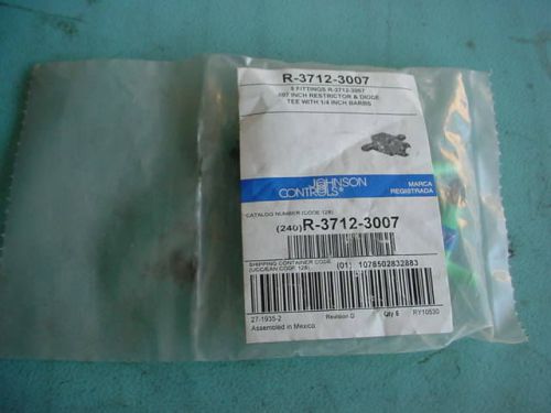 Lot 5x Johnson Controls R-3712-3007 TEE 1/4 in barbs .007 in restrictor &amp; diode