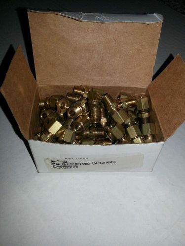 Parker brass flare adapter 1/4x1/8 npt male x sae   in this lot #59