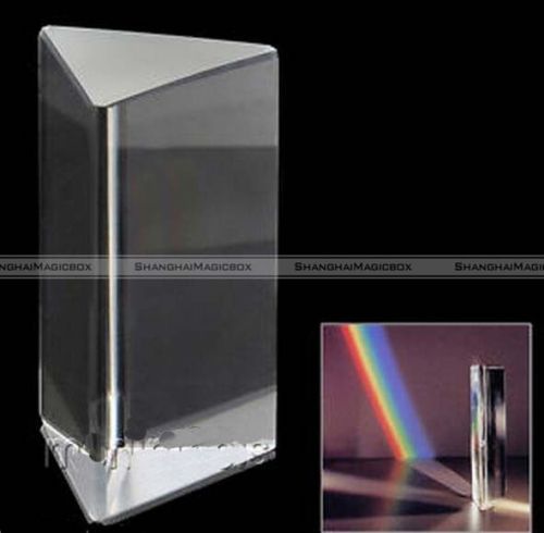 2&#034; Optical Glass Triple Triangular Prism Physics Teaching Light Spectrum 5cm