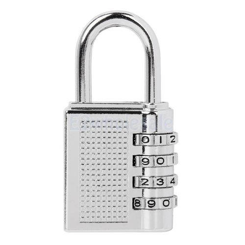 Silver 4 dial combination padlock safe locker door toolbox luggage suitcase for sale