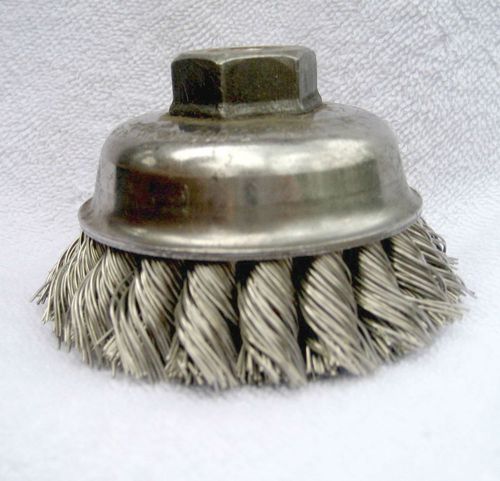 Weiler 13155 3-1/2&#034; single row .023 wire cup brush 1/2&#034;-13 ah 6-ea new old stock for sale