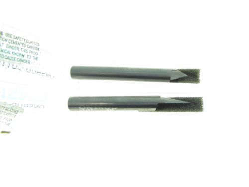 NEW! Lot of 2 LMT-ONSRUD .030&#034; Tip Carbide One Flute Straight Engraving Bits
