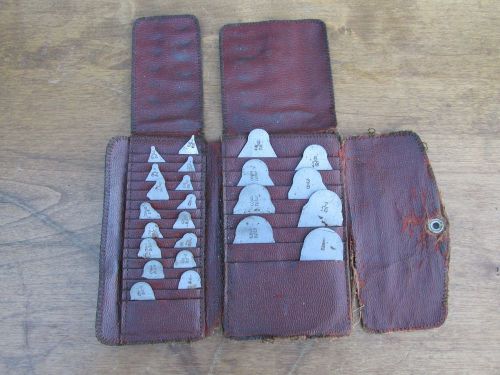 Vtg. lufkin rule co. no. 77c 1/32&#034; to 1/2&#034; radius gage set 24 pc machinist tool for sale