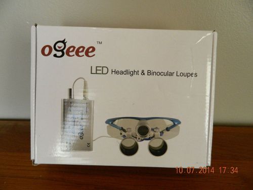 Ogeee dental medical binocular loupes 3.5x 420mm optical glass + led head light for sale