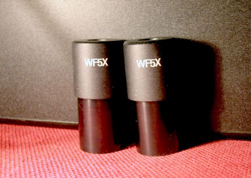 Pair WF5X Wide-Field Microscope Eyepieces Lens w/ Good Eye-relief fit 23mm