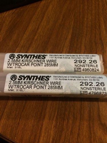 Synthes 2.5MM Kirschner Wire With Trocar Point 285MM