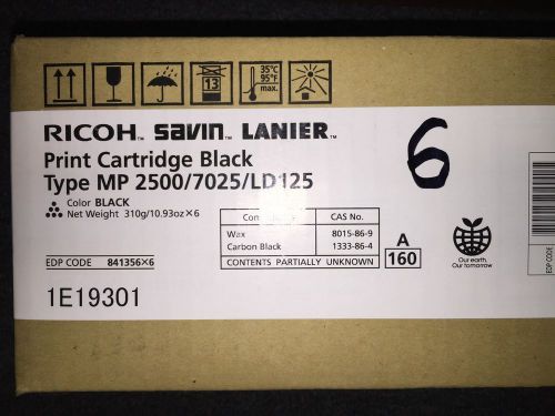 Ricoh/Savin/Lanier Toner MP2500/7025/LD125 OEM NEW 1 Case 6 total bottles