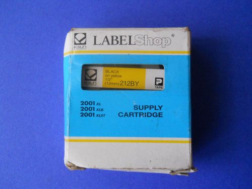 Label Shop Supply Cartridge Black on Yellow 1/2 inch 212BY 2001 XL XLB XLST