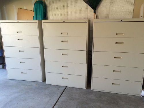3x 42&#034; 5 Drawer File Caninet. Slightly Used.