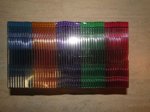 50 Jewel Cases for CD, DVD, Blu-ray: 5 colors - Red, Green, Purple, Yellow, Blue