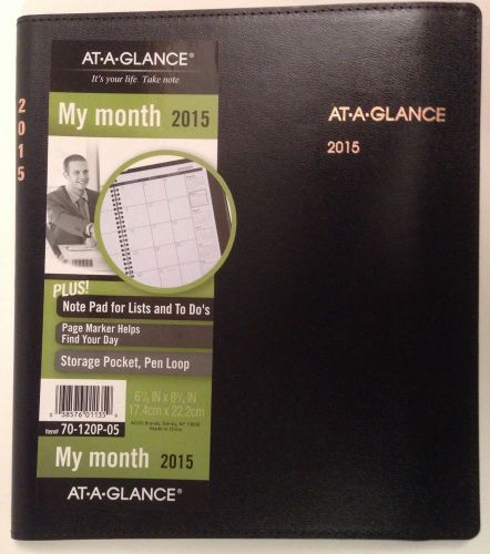 AT-A-GLANCE 2015 MY MONTH #70-120P-05 TRI-FOLD PLANNER W/NOTE PAD &amp; POCKET