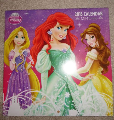 2015 12 Month  Disney Princesses  10x10 Kids Wall Calendar NEW &amp; SEALED Cartoon