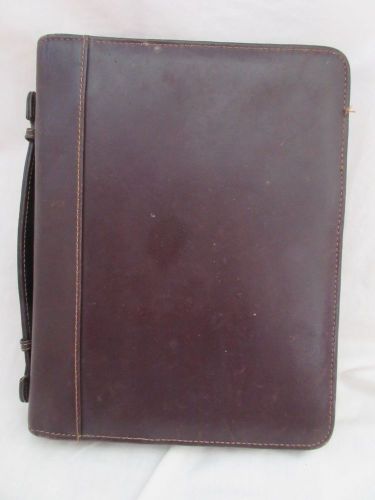 Franklin covey dark brown zippered portfolio planner carrying handle for sale