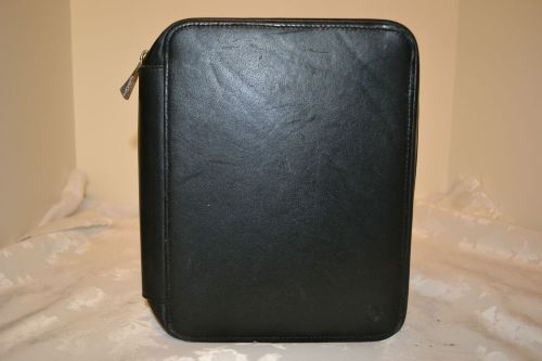 Black leather franklin covey classic planner-zipper around-pda clamp for sale