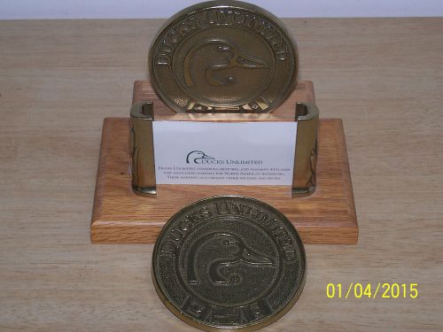 Ducks Unlimited Busisness card holder with a pair of D.U. metal coasters