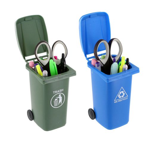 Big Mouth Toys The Mini Curbside Trash and Recycle Can Set Pencil Cup Holder