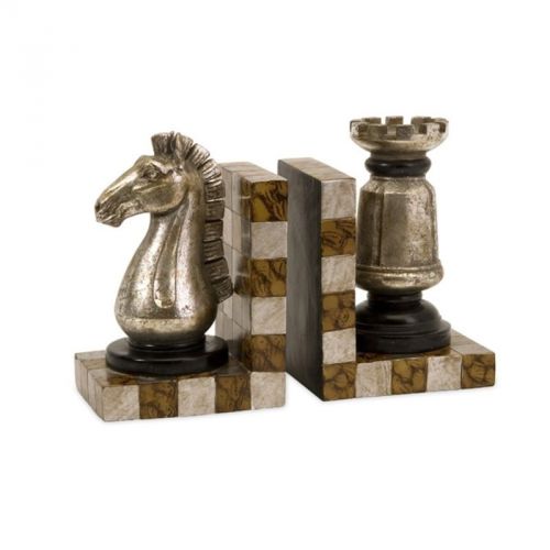 IMAX Chess Bookends - Set of 2 53006-2 Desk Accessories 7&#034;h x 5&#034;w x 4&#034; NEW