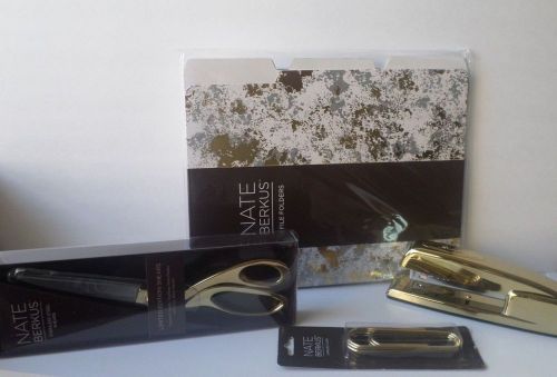 Nate Berkus Swingline Gold Stapler, Scissors, Folders, Project Clips Ltd Edition