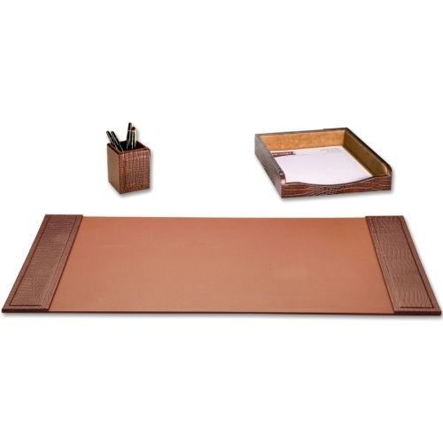 Dacasso Desk Pad - 34&#034; Width x 20&#034; Depth - Leather - Brown