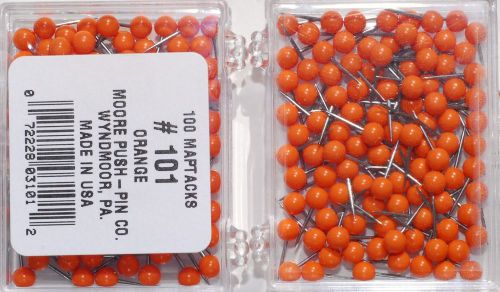 1/8 Inch Map Tacks - Orange  by Moore Push Pin