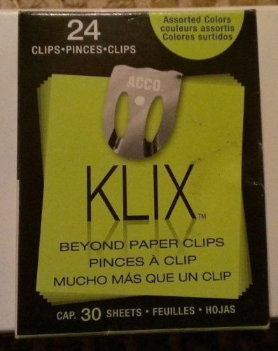 Lot of 4 Klix Paper Clips, 24 Per Pack (4 packs)