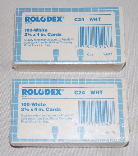 Rolodex C-24 200 White 2-1/4&#034;  x 4&#034; Quality File Cards Brand New Factory Sealed