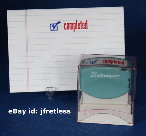 completed Xstamper Blue Red Pre-Inked Self-Inking Rubber Stamp # 2026 FREE SHIP