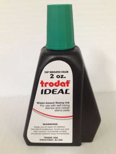 2 oz!!! GREEN Trodat / Ideal Rubber Stamp Refill Ink (for stamps &amp; stamp pads)