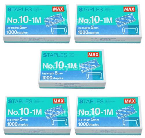 MAX Japan No.10 1M Staples x 5 Boxes (5000 staples)