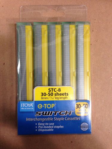 NEW Itoya STC-8 Etona Heavy-Duty Staple Cassette, 8mm 5/16&#034;, 1000BX, Yellow
