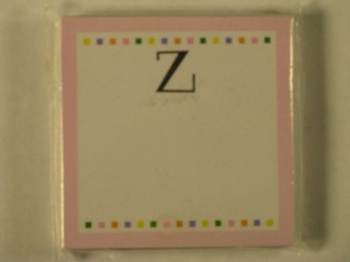 Sticky notes pink boarder z initial monogram new stocking stuffer for sale
