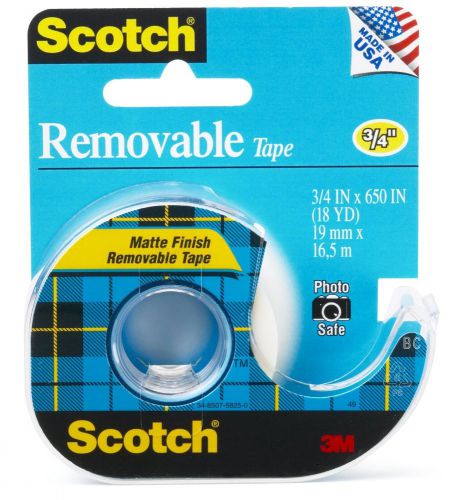 Scotch Removable Tape 3/4&#034; x 650&#034; Pen Pencil Marker Write On Office Home Craft