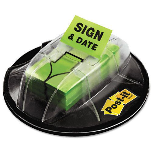 4,800 post-it flags flags in dispenser, &#034;sign &amp; date&#034;, bright green - mmm680hvsd for sale