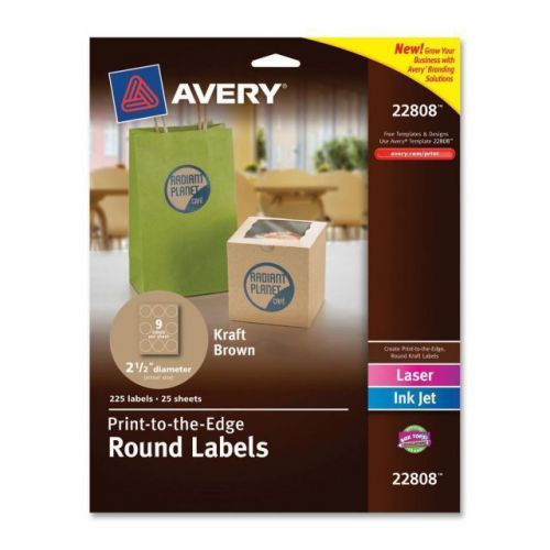 Avery Easy Peel Print-to-the-Edge Label - 2.50&#034; Diameter - 450 / Pack (ave22808)