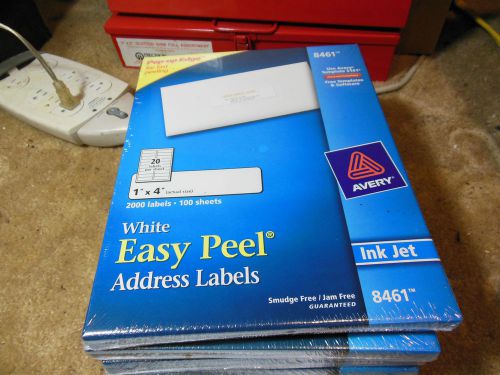 Avery easy peel 1&#034; x 4&#034; inkjet labels  quantity 6  #8461