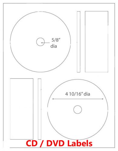500 Full Face Memorex Compatible CD DVD Laser / Ink Jet Labels 250 sheet Label