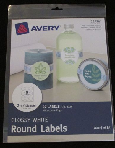 Avery Glossy White Round Labels 22926