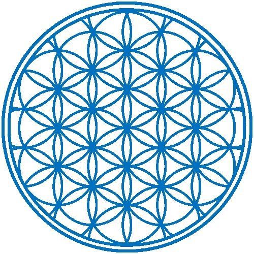 30 Custom Blue Flower of Life Personalized Address Labels