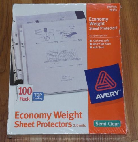 Avery Sheet Protectors PV1195 74101 NEW NIP Sealed 100 Pack 2.0mils
